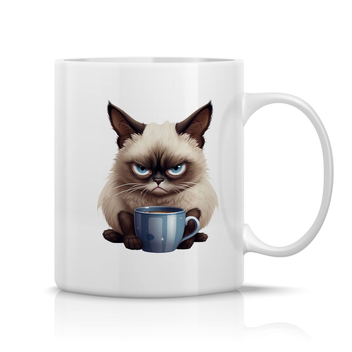 Spruchtasse - White Grumpy Cat III