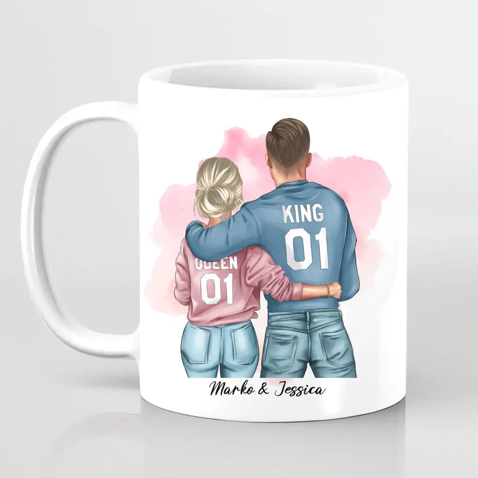 Geschenk ,,King & Queen" - Herz Tassen