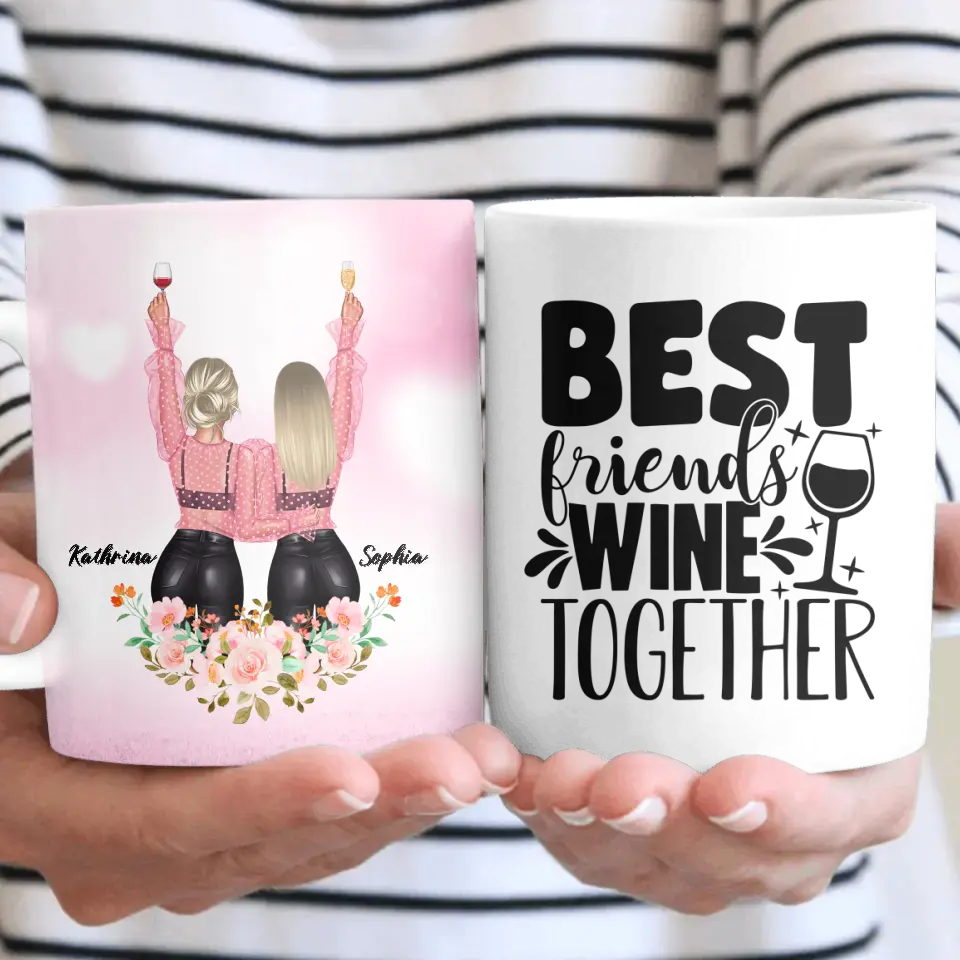 Geschenk für die beste Freundin Floral - Herz Tassen