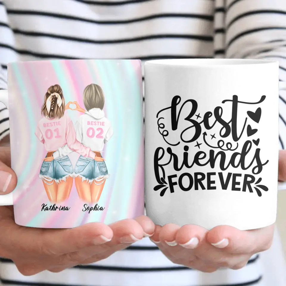 Bester Freund mit Herz Handzeichen Personalisiertes Geschenk - Herz Tassen