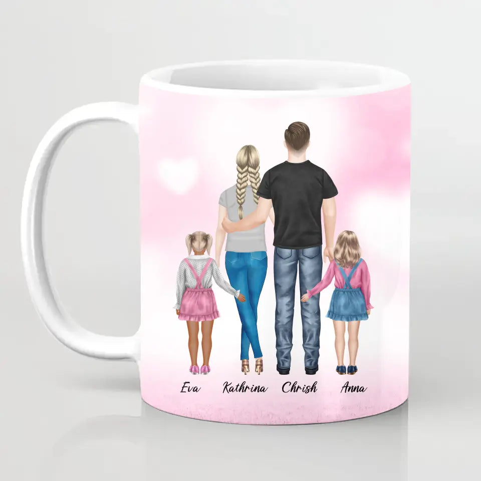 Die beste Familie - persönliches Wandbild - Tassen