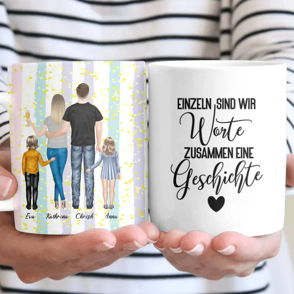 Wir sind Familie - personalisiertes Geschenk V4 - Tassen