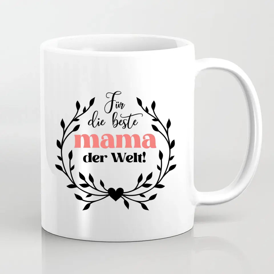 Mutter mit zwei Kindern - personalisiertes Geschenk - Herz Tassen