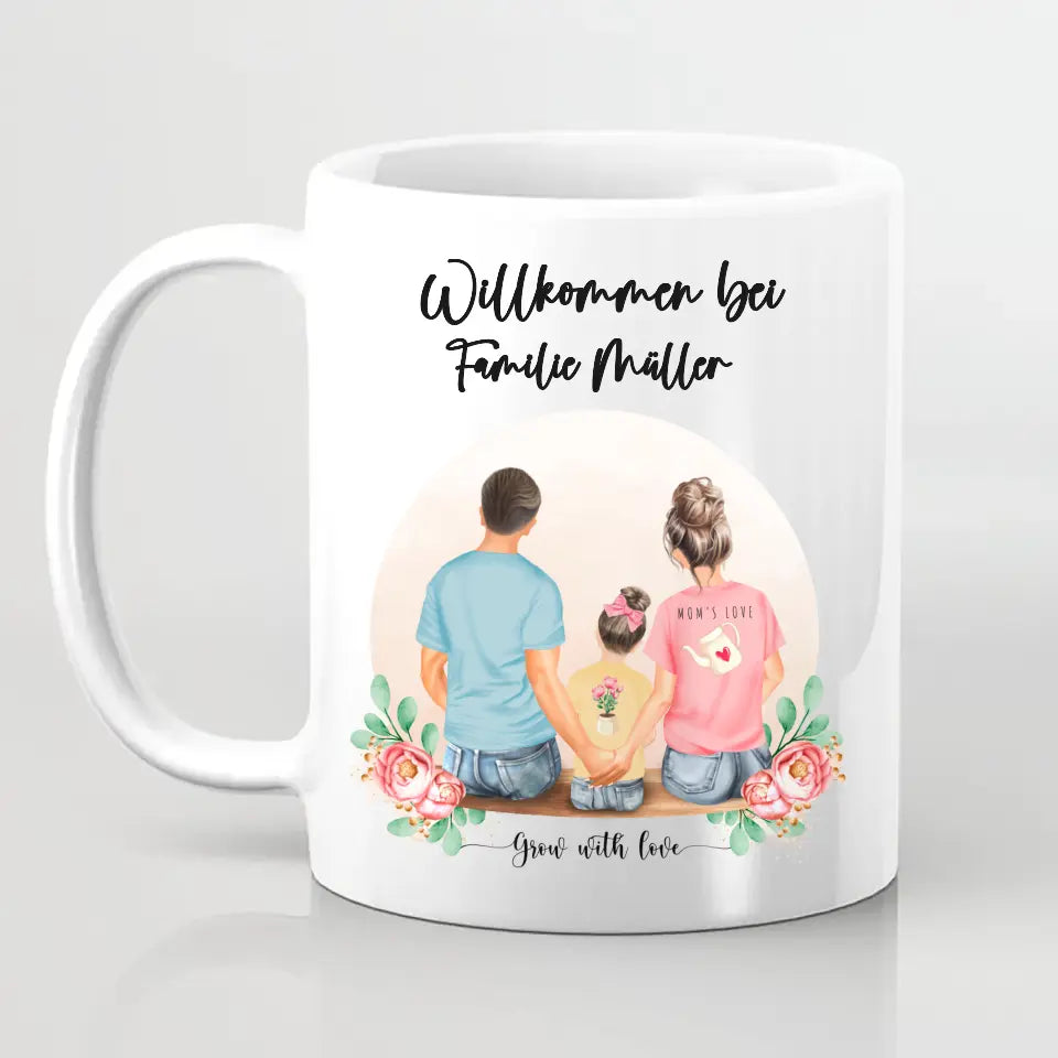 Personalisiertes Familienporträt - Tassen