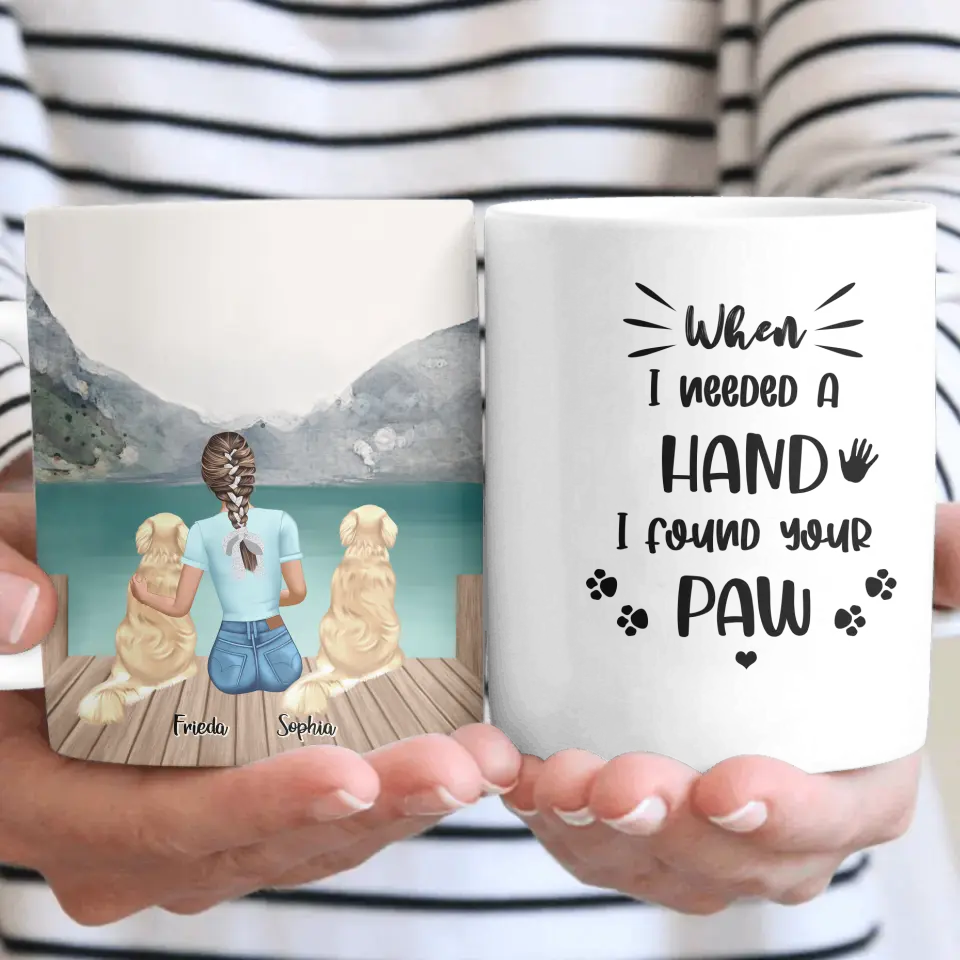 Hundemama personalisiertes Geschenk - 2 Hunde - Herz Tassen