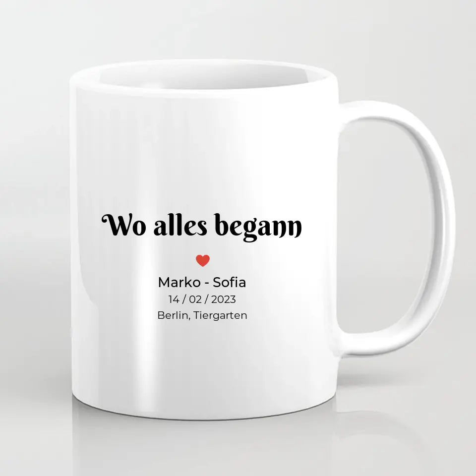 Deine Liebes-Karte ,,Wo alles begann" - Tassen