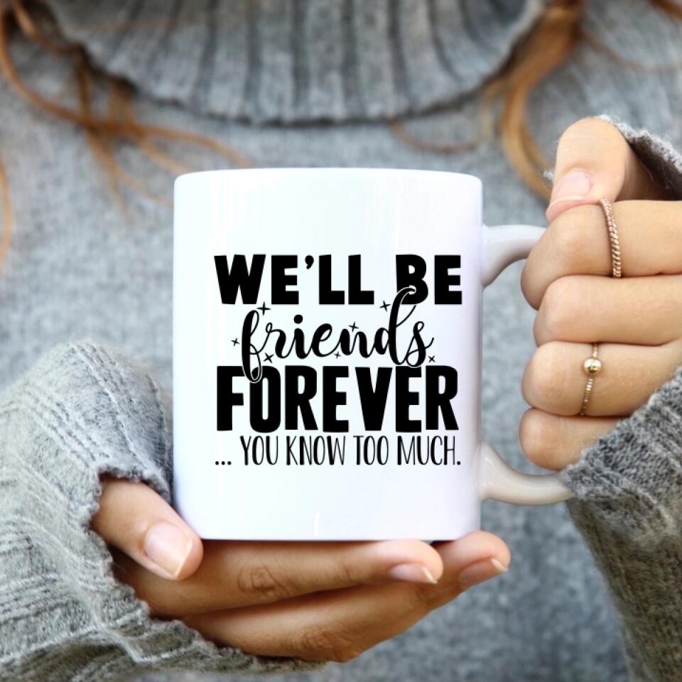 5 Freundinnen personalisiertes Partygeschenk - Herz Tassen