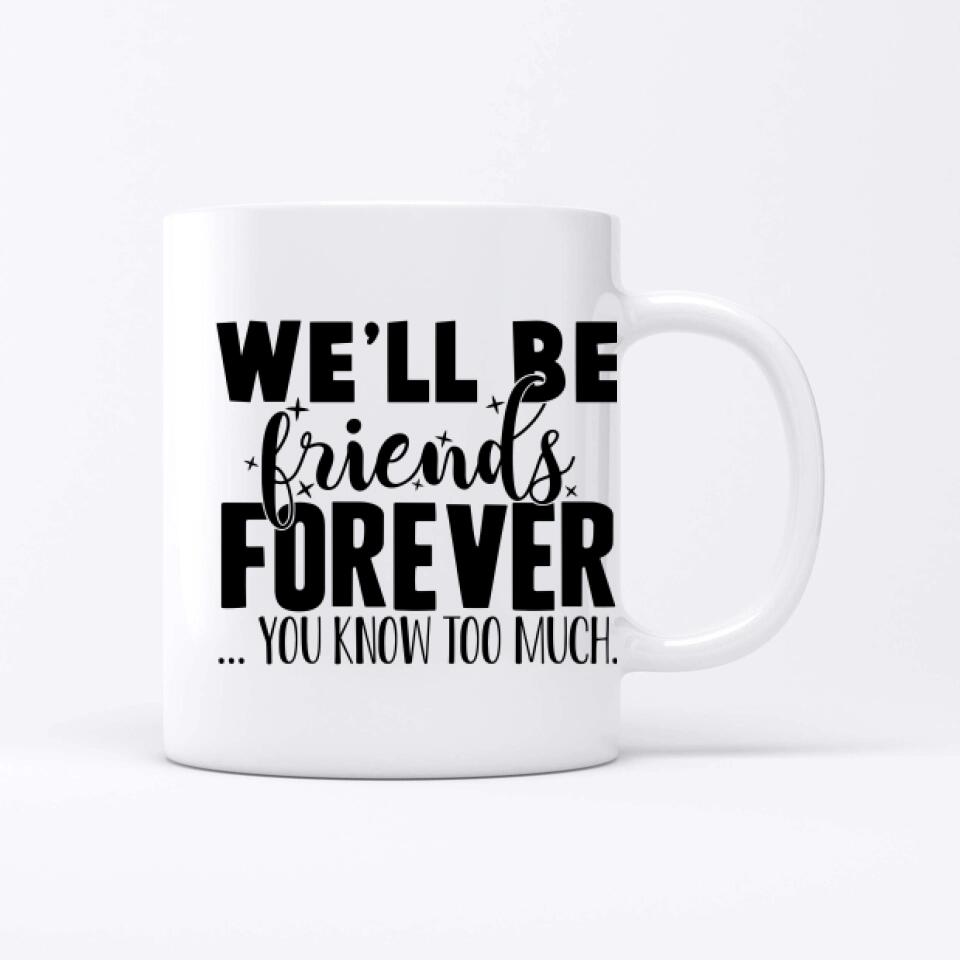 5 Freundinnen personalisiertes Partygeschenk - Herz Tassen