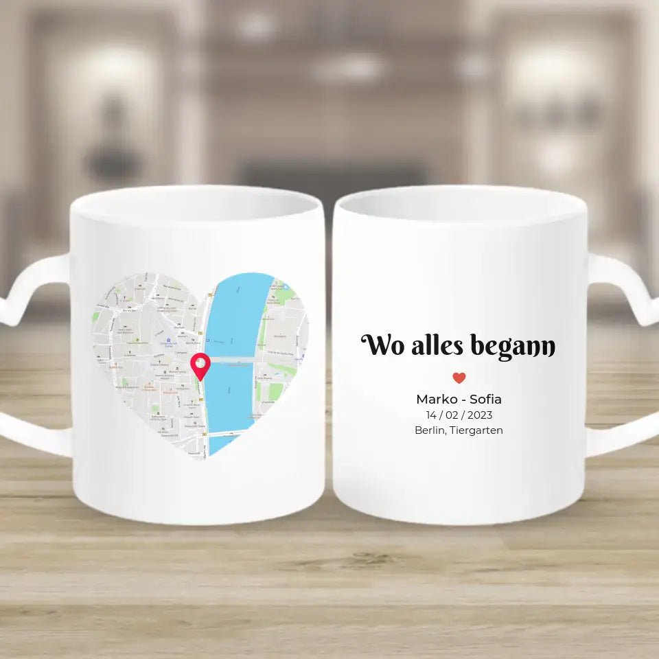 Deine Liebes-Karte ,,Wo alles begann" - Tassen
