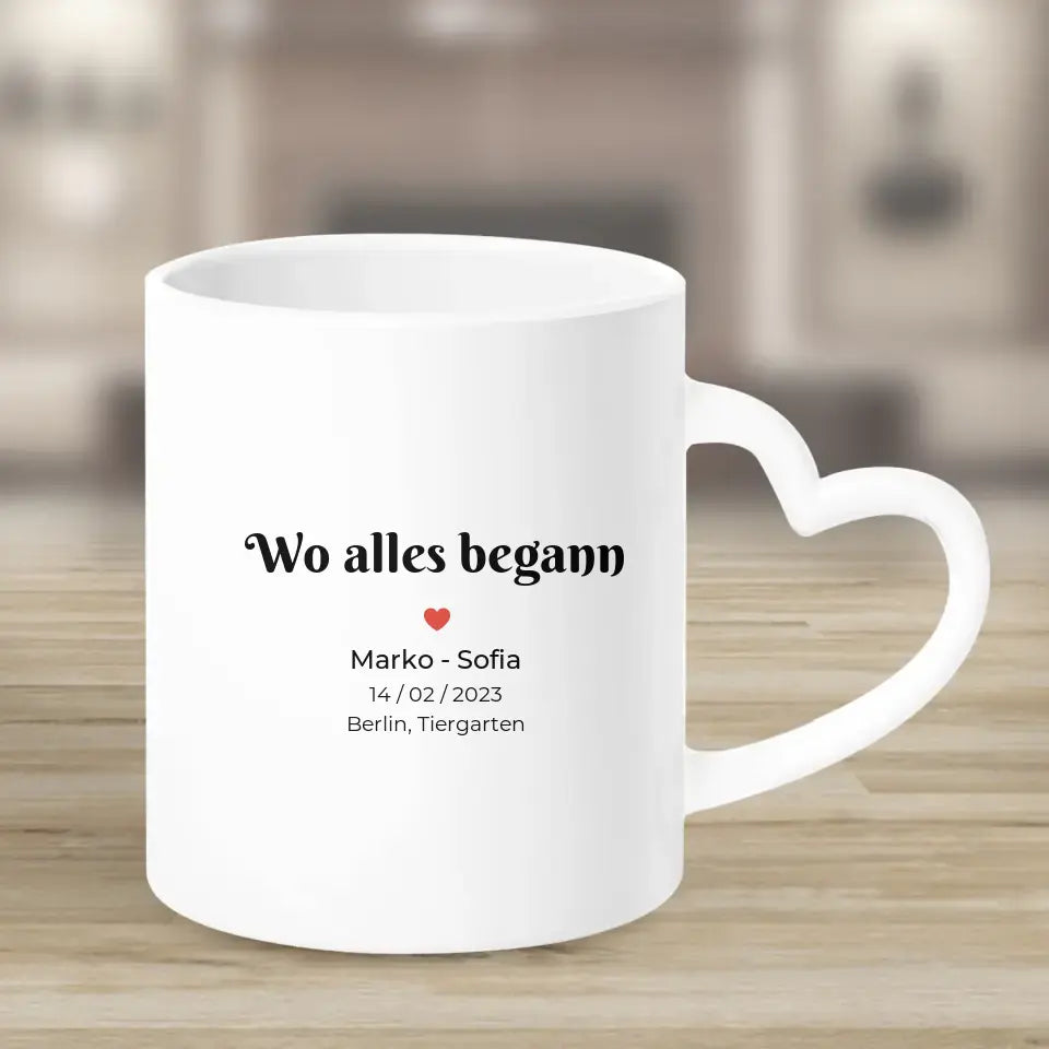 Deine Liebes-Karte ,,Wo alles begann" - Tassen