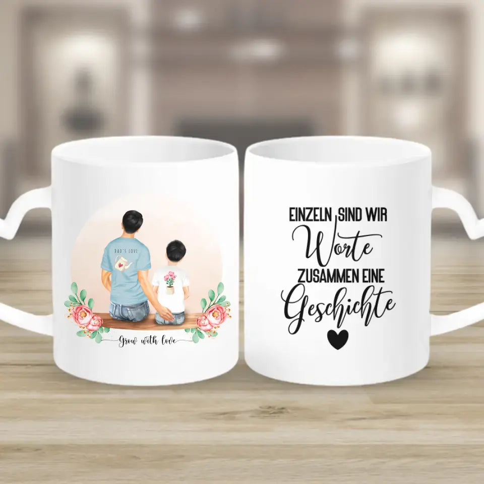 Vater und Sohn - Personalisiertes Geschenk - Tassen