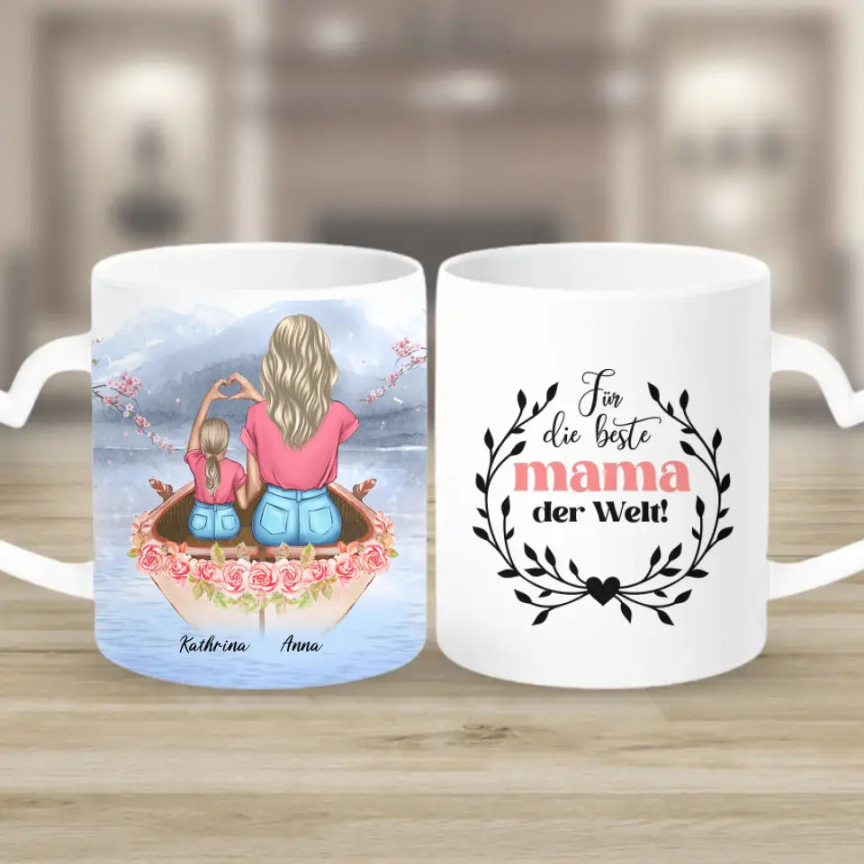 Mama and Tochter im Liebesboot - Tassen