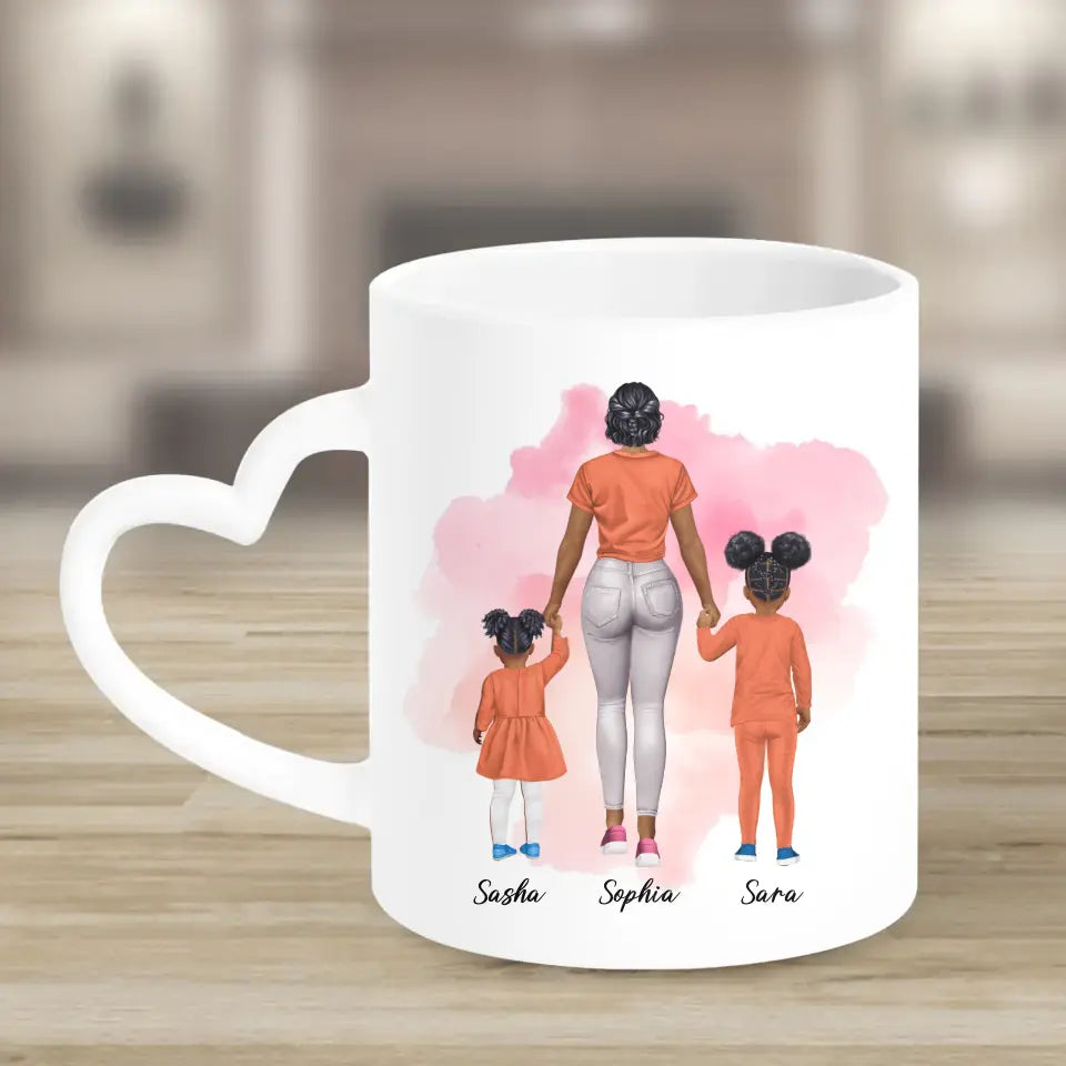 Mutter mit zwei Mädchen - personalisiertes Geschenk - Tassen