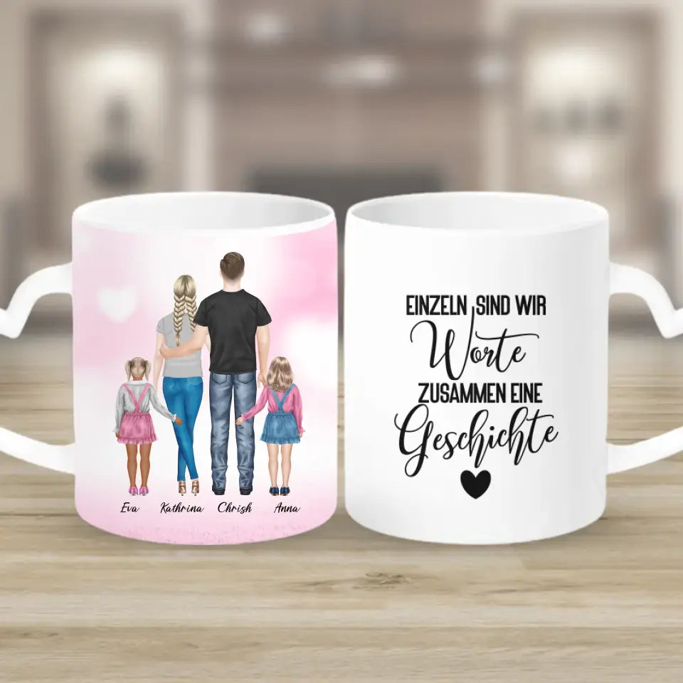 Die beste Familie - persönliches Wandbild - Tassen