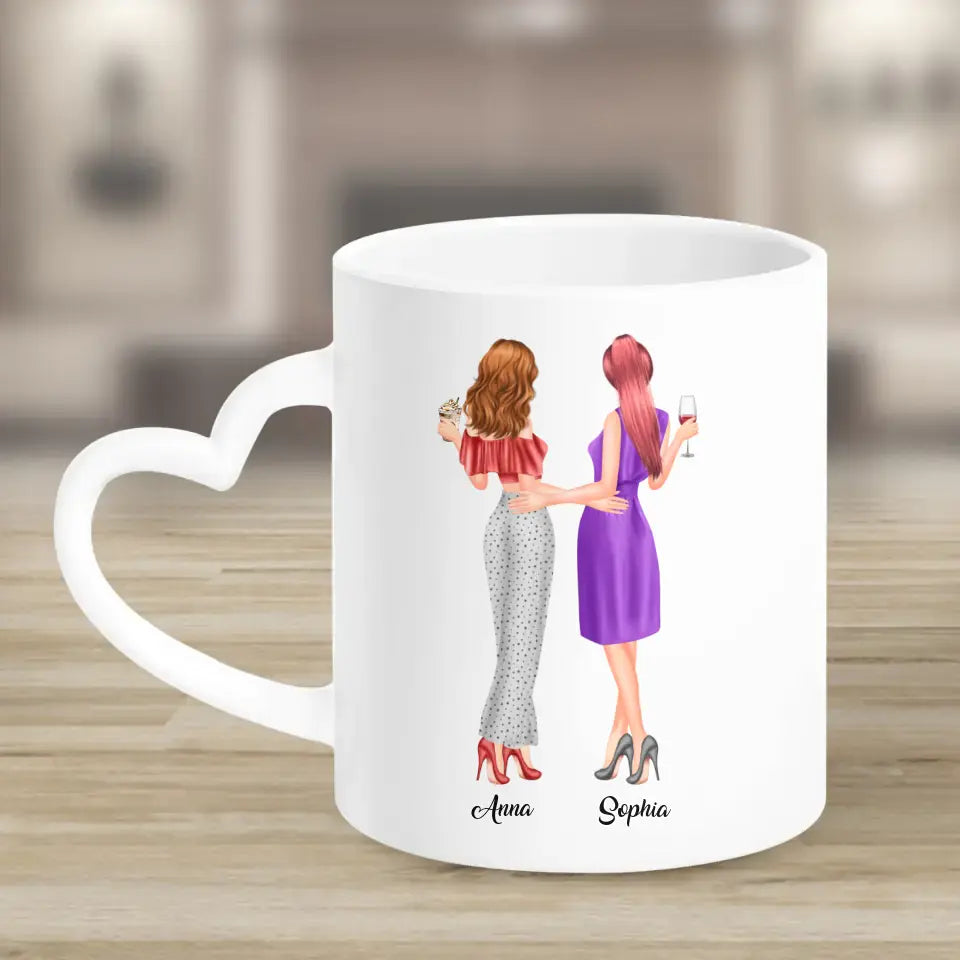 2 Freundinnen personalisiertes Partygeschenk - Tassen