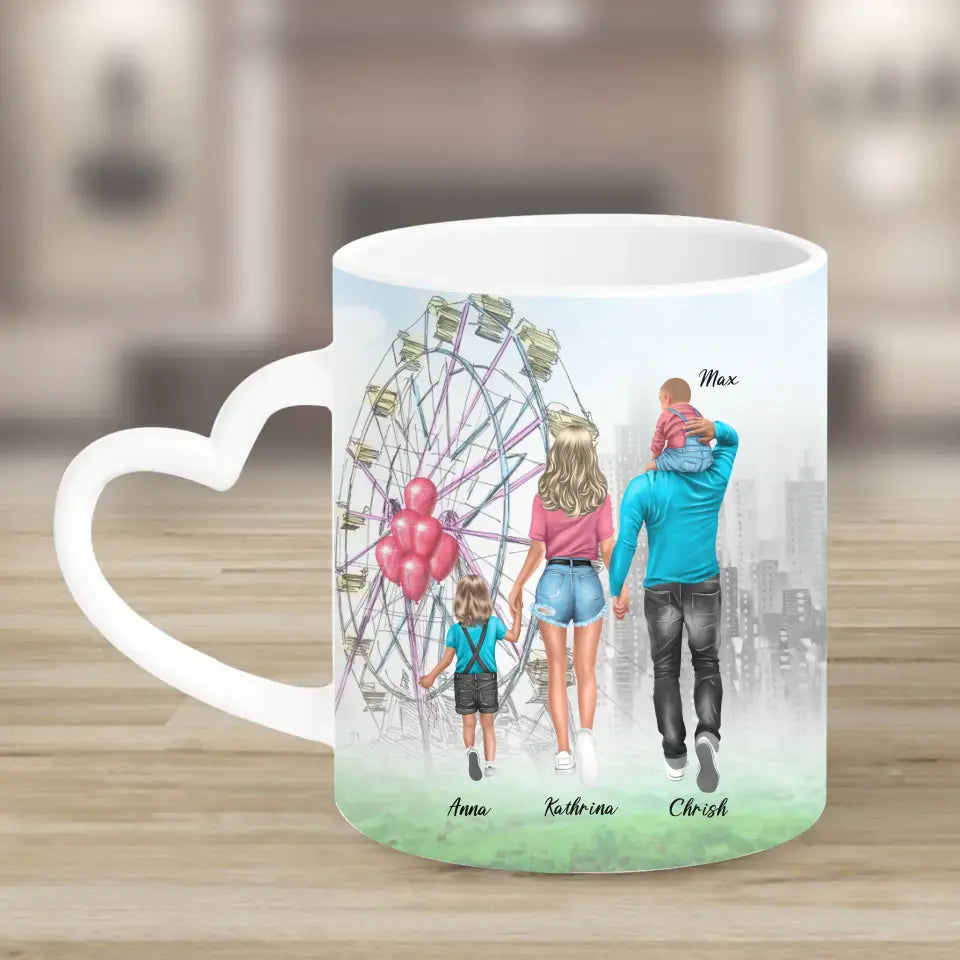 Familie auf dem Rummel - Tassen