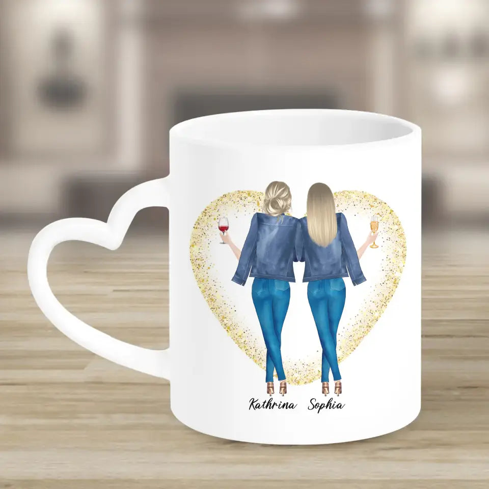 2 Freundinnen - individuelles Geschenk - Tassen
