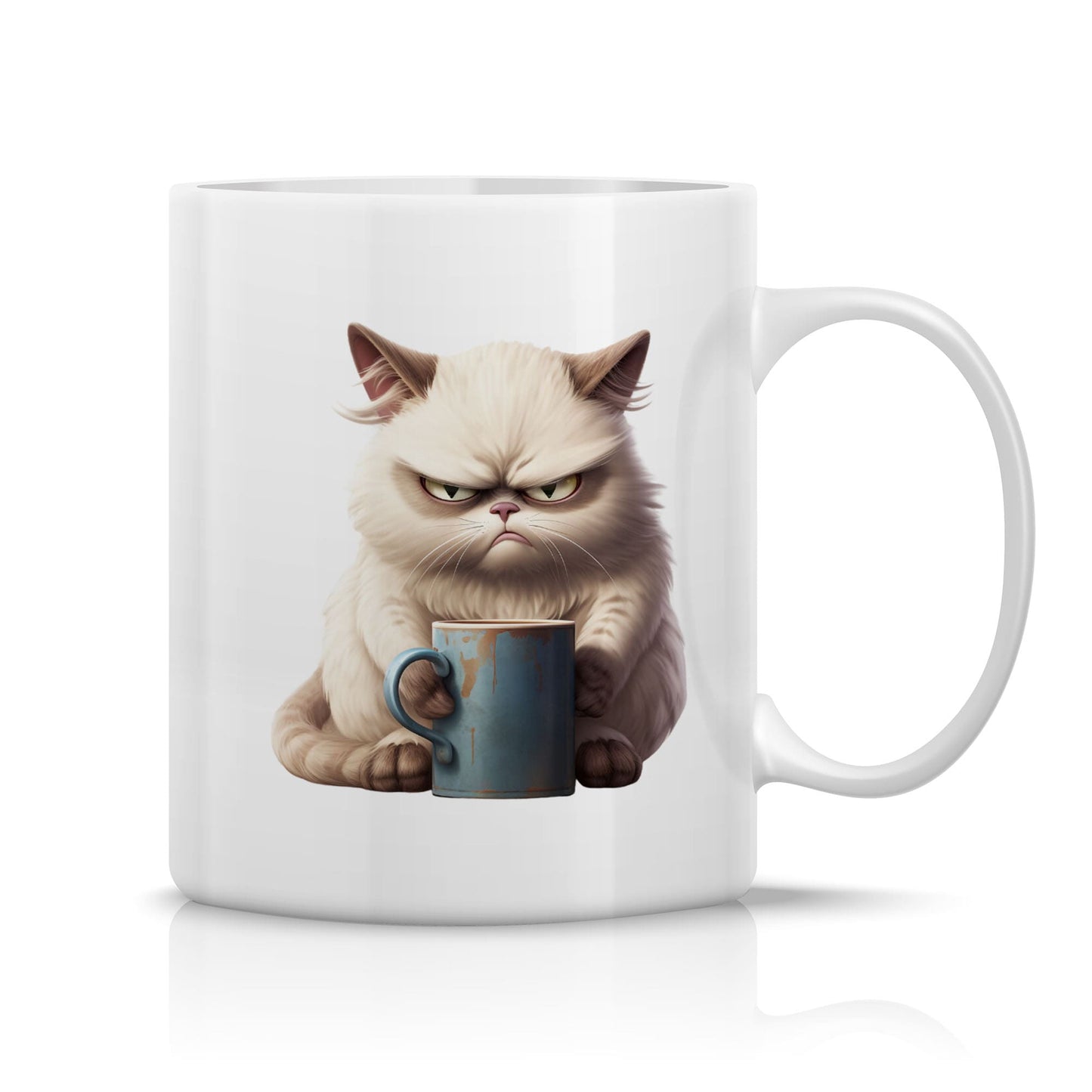 Spruchtasse - White Grumpy Cat II