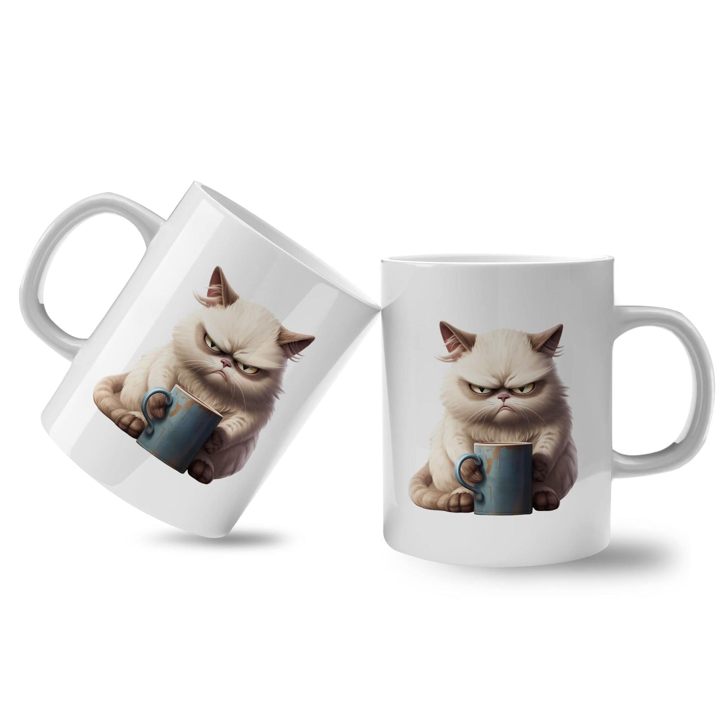 Spruchtasse - White Grumpy Cat II