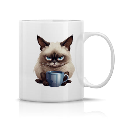 Spruchtasse - White Grumpy Cat III