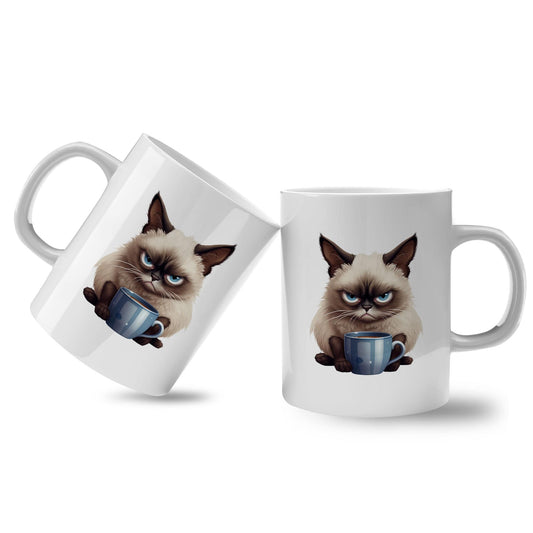 Spruchtasse - White Grumpy Cat III