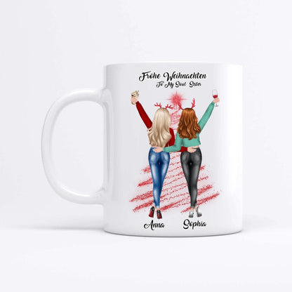 Weihnachtsfeier 2 Freundinnen Personalisiertes Geschenk - Tassen