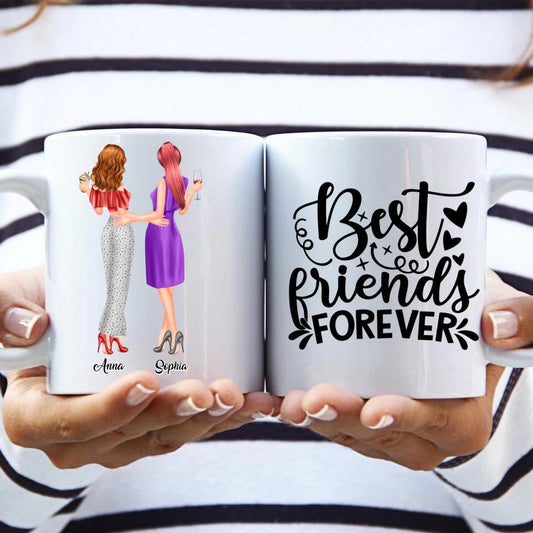 2 Freundinnen personalisiertes Partygeschenk - Tassen