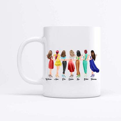 7 Freundinnen personalisiertes Partygeschenk - Tassen
