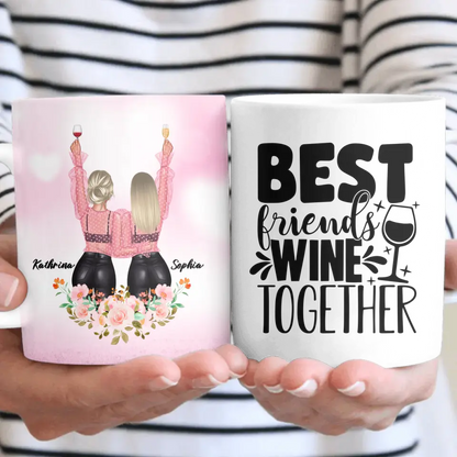 Geschenk für die beste Freundin Floral - Herz Tassen