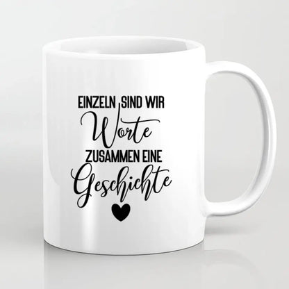 Ehepaar mit Tochter und Sohn - persönliches Wandbild - Herz Tassen