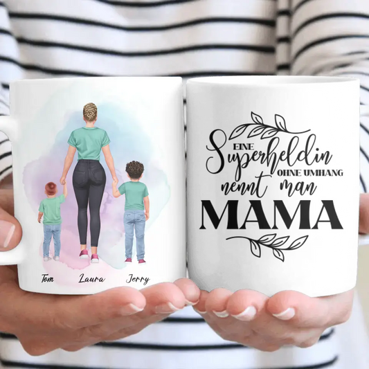Mutter mit zwei Söhnen - personalisiertes Geschenk - Tassen