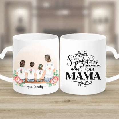 Mutter mit drei Kindern - Personalisiertes Geschenk - Tassen