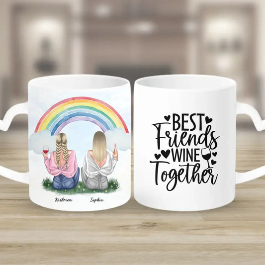 Geschenk für bunte Freundin - Herz Tassen