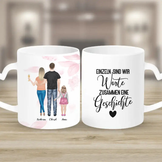 Wir sind Familie - personalisiertes Geschenk V3 - Herz Tassen
