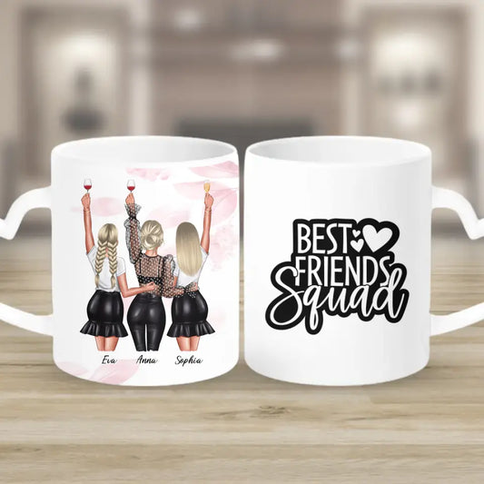 Geschenk ,,3 beste Freundinnen'' - Herz Tassen