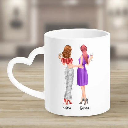 2 Freundinnen personalisiertes Partygeschenk - Tassen